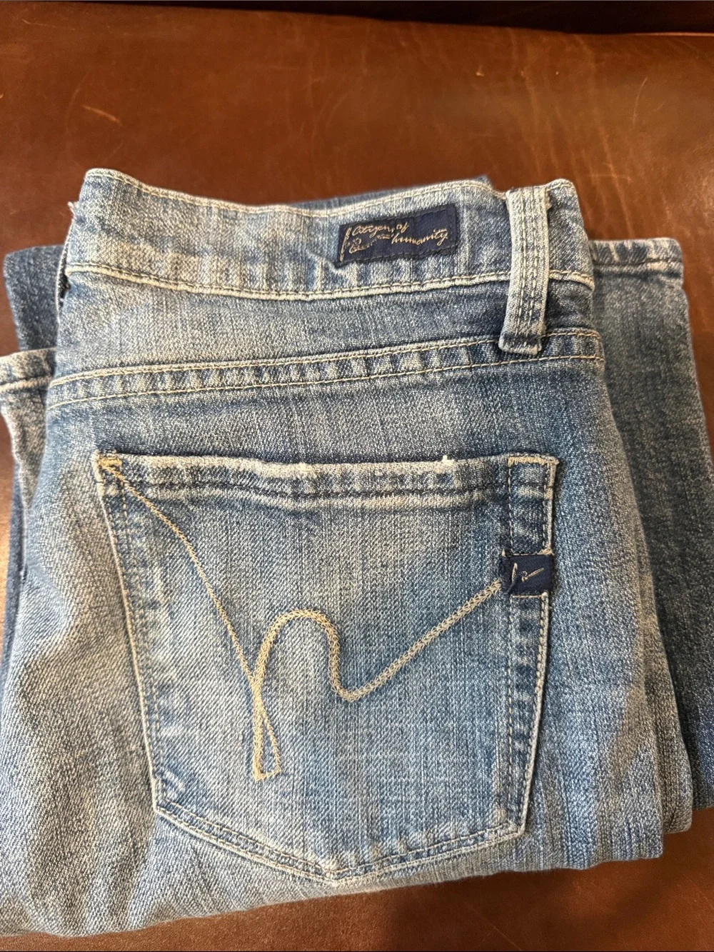 Citizens Of Humanity Mid Blue Flare Leg Jeans